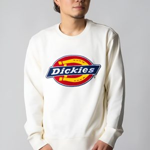 DICKIES FRENCH TERRY TRI COLOR LOGO CREWNECK EGRET