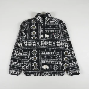 Dickies Hays Quarter Zip Fleece Nordic Pattern Dark Blue front